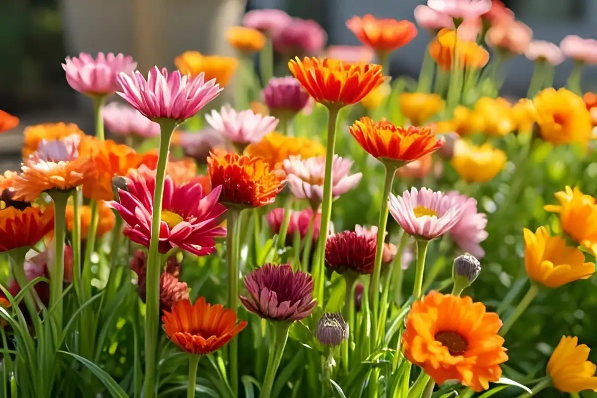 Colorful flowers in low-maintenance garden